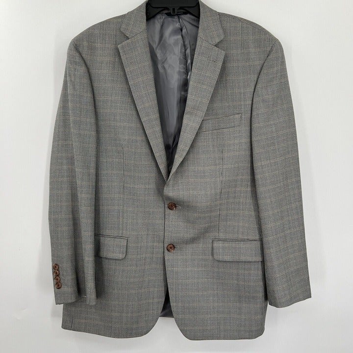 Ralph Lauren Men's 42 R Gray Silk Wool Blend Blazer Suit Jacket
