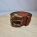 Adoppia Vita Made In Italy 90 Womens Leather Belt 1.5 Wide Brown Brass Buckle