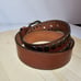 Adoppia Vita Made In Italy 90 Womens Leather Belt 1.5 Wide Brown Brass Buckle