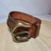 Adoppia Vita Made In Italy 90 Womens Leather Belt 1.5 Wide Brown Brass Buckle