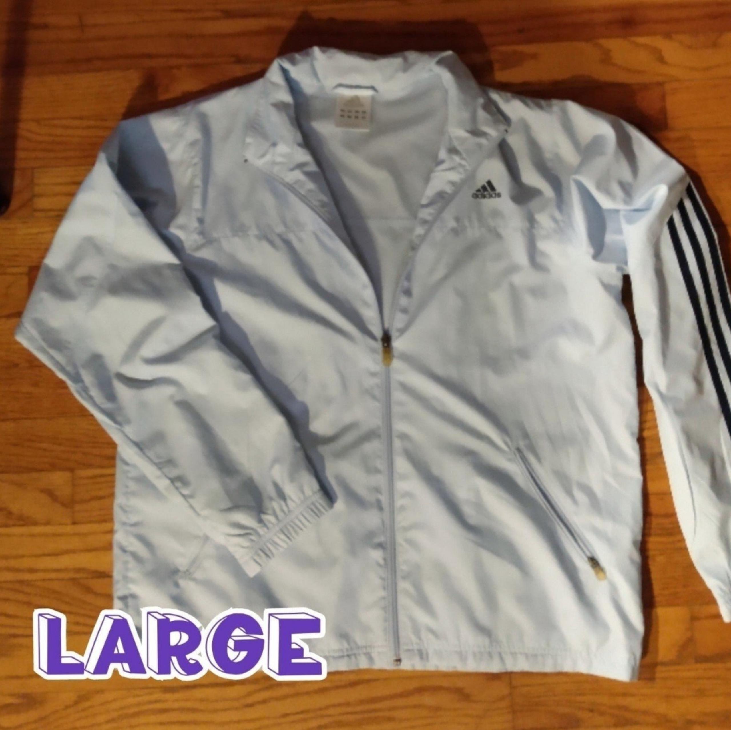Adidas Climaproof Women Large Full Zip Up Jacket Windbreaker Vintage Track Mesh