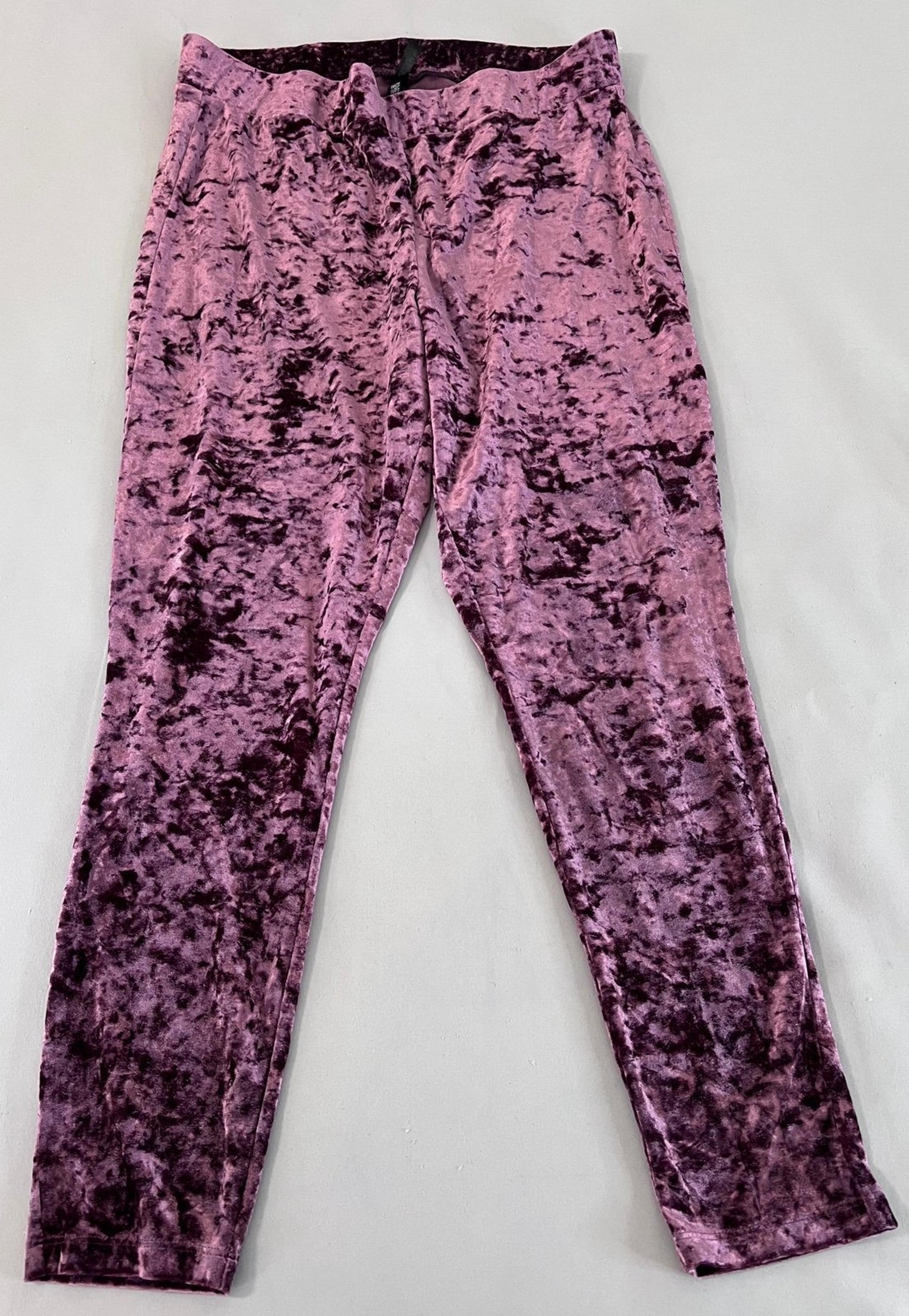 Torrid Women’s Crushed Velvet Leggings Sz 3X Stretchy Burgundy/Plum