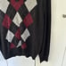 Banana Republic Argyle V-Neck Sweater Size Large Merino Wool Charcoal Burgundy