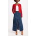 MOON RIVER Women's Front Slit Straight Line Denim Midi Skirt size S NWOT