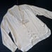NWOT LIVY M SHIRT BEIGE TEA ROSE STRIPED 100% SILK 200+