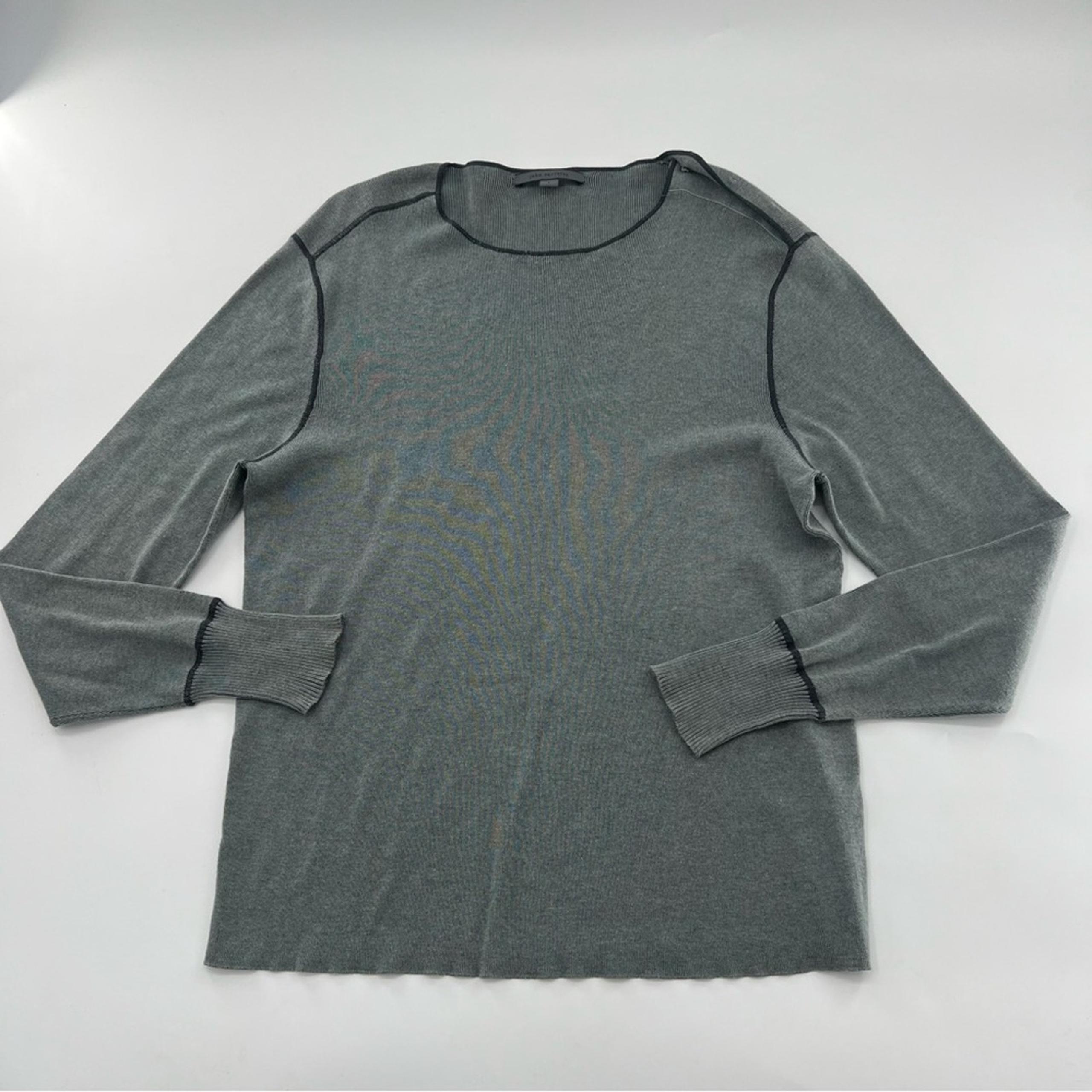 John Varvatos Men’s Grey Long Sleeve Cotton Shirt Lightweight Sweater Crewneck