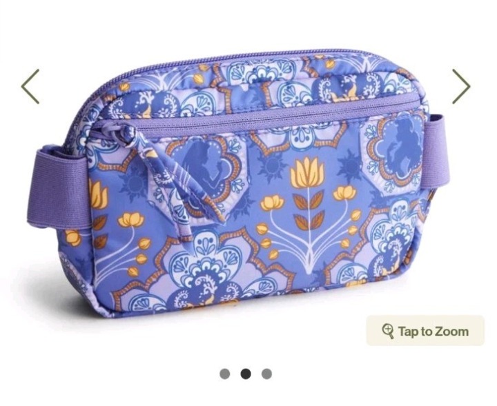 Vera Bradley Woodward Small Belt Bag Disney Rapunzel Silhouette Medallion