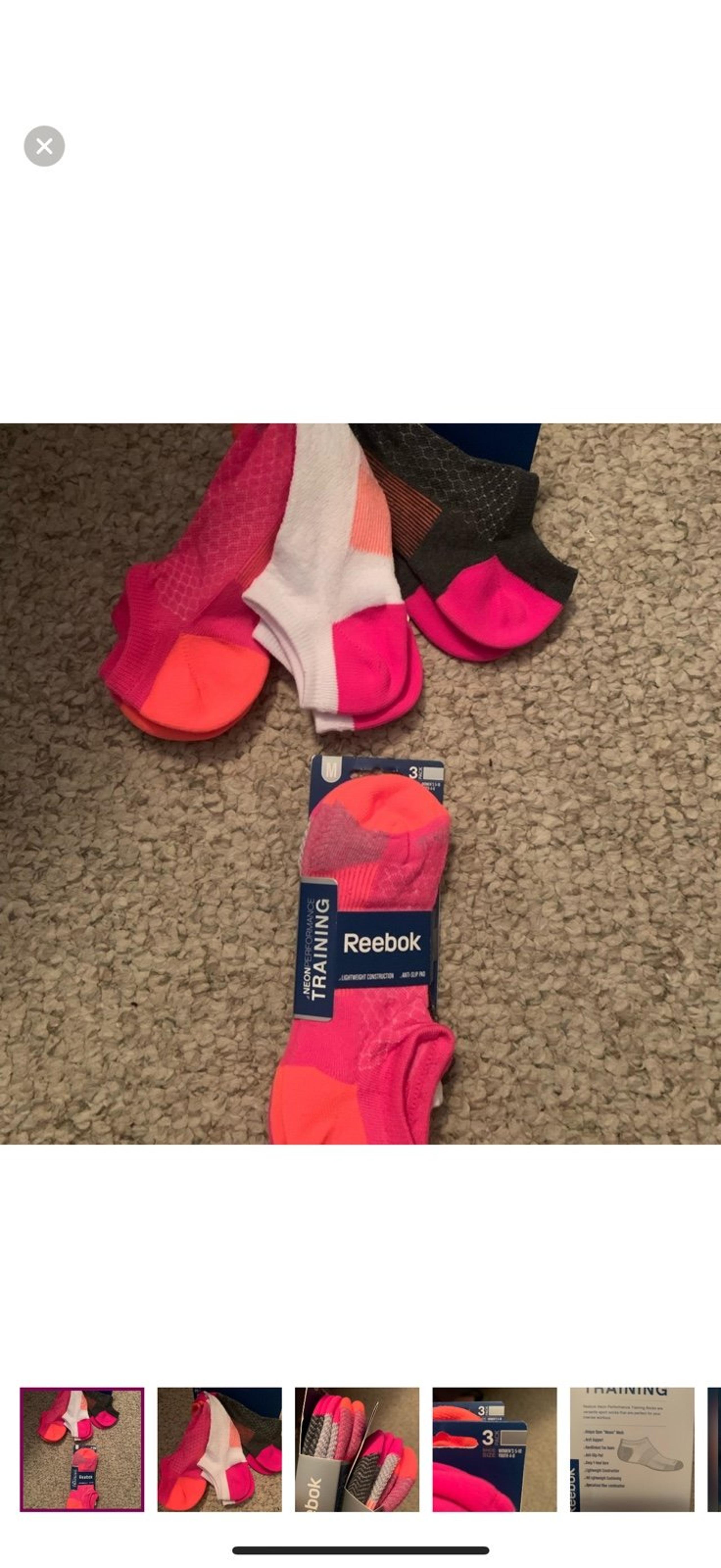 8 PAIRS REEBOK NEON PERFORMANCE TRAINING SOCKS WOMEN SIZE 5-10 OR YOUTH 4-8