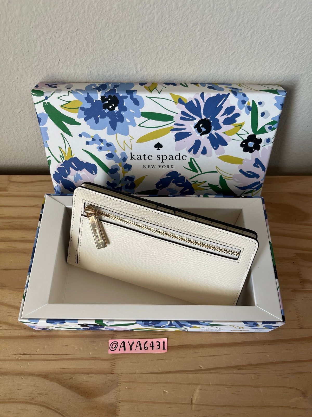 Kate Spade Boxed Madison Perforated Large Slim Bifold Wallet