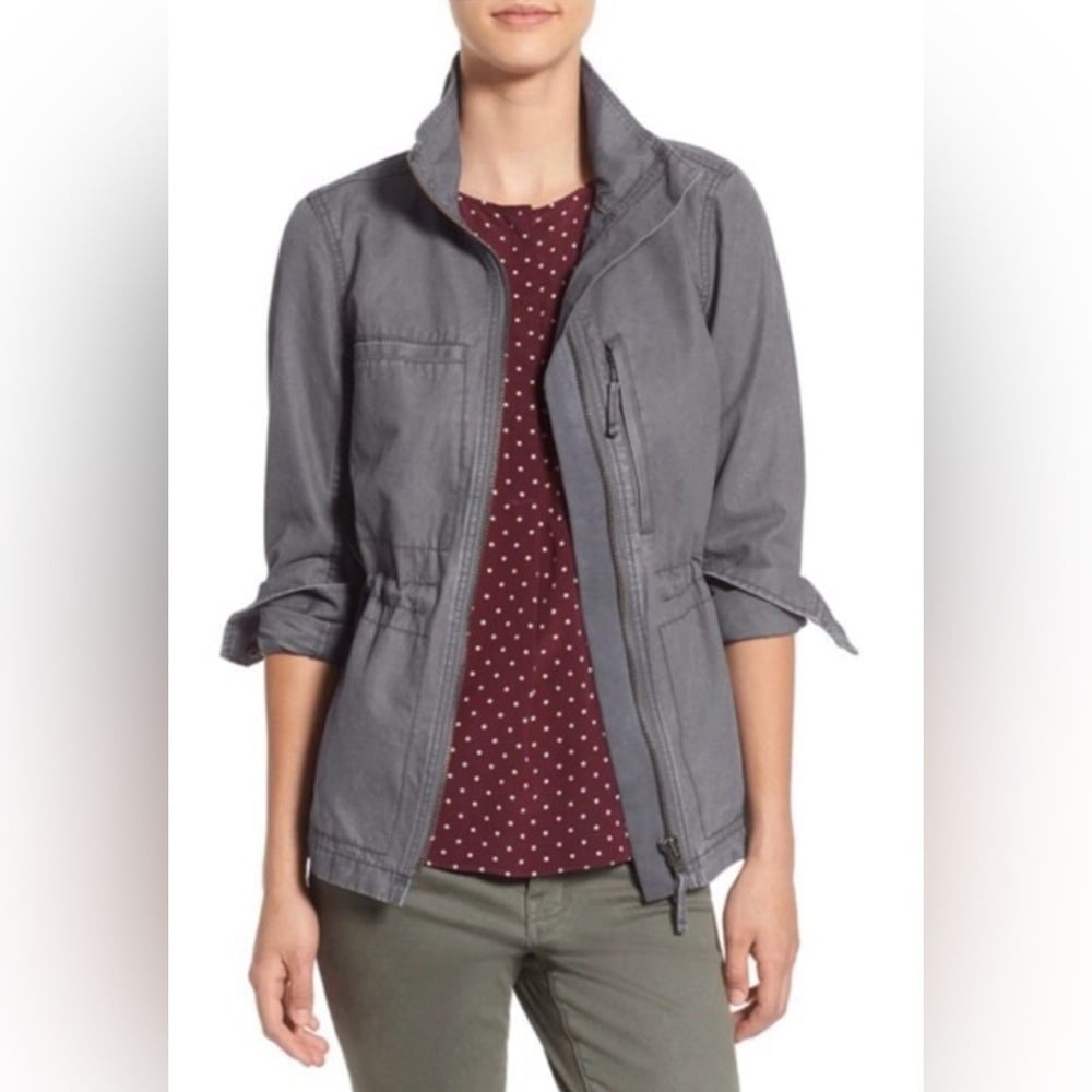 Madewell Gray Fleet Utility Military-Inspired Style Full Zip Jacket Size Small