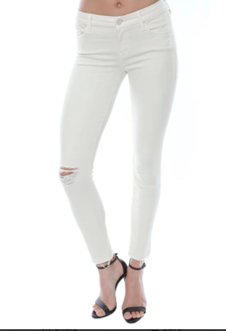 Mother The Looker Ankle White Jeans Little Miss Innocent? Size 26 Casual Comfort