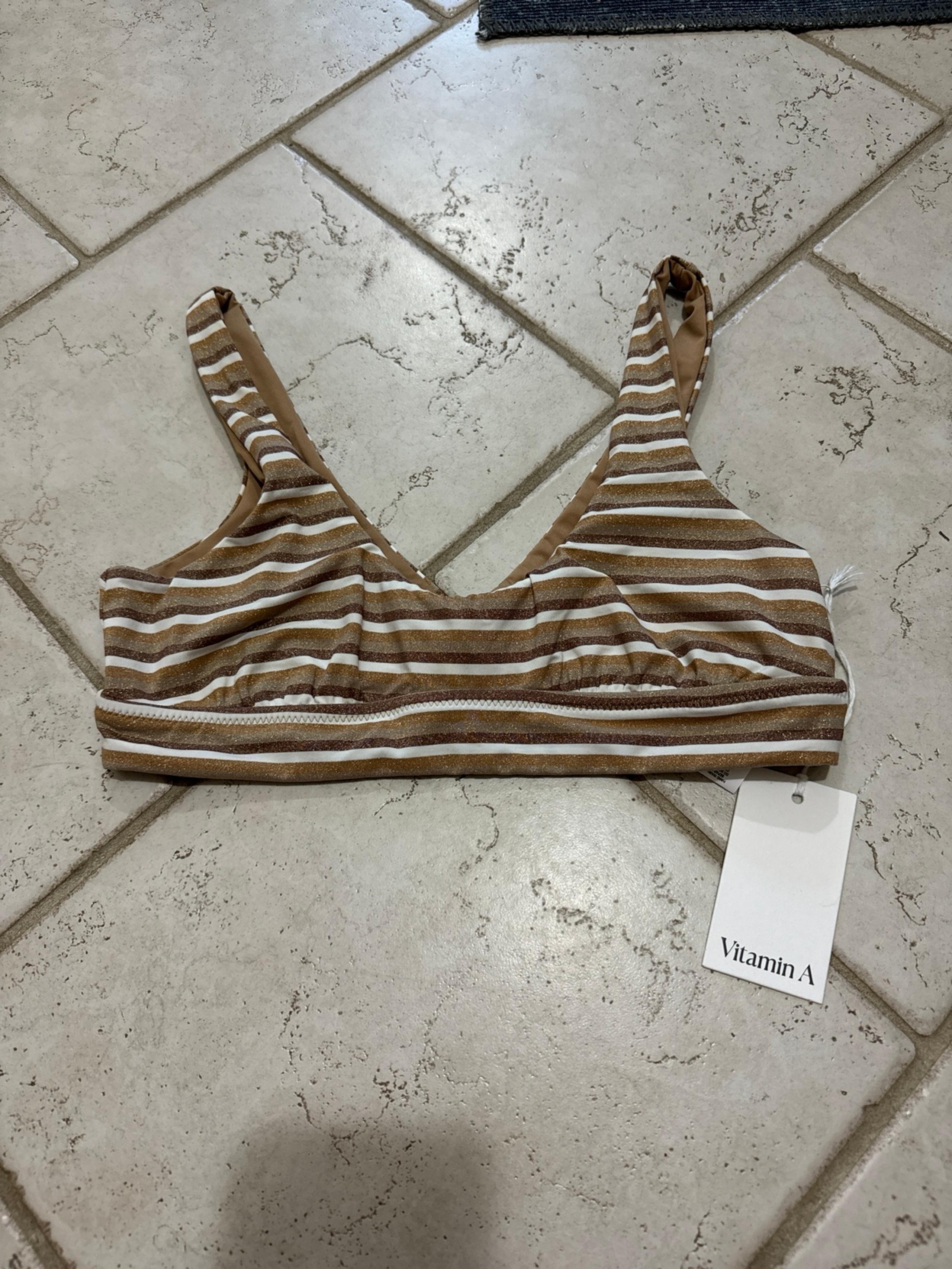 Vitamin A Sparkle Stripe Bikini Top