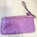 Coach Lilac Purple Pastel Patent Leather Wristlet Clutch Large Long 10in