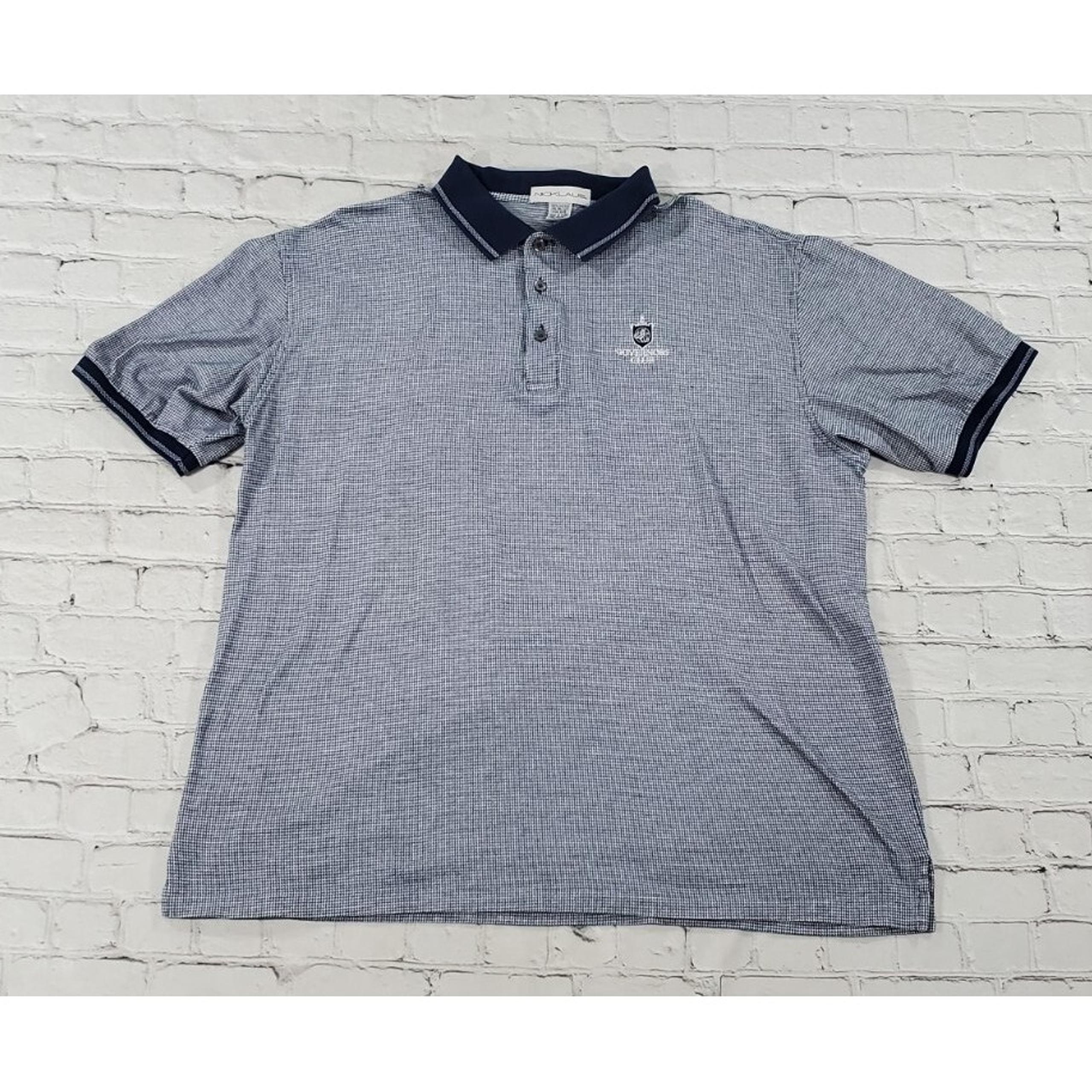 Nicklaus  MENS SIZE XXL GOVERNORS CLUB Blue Athletic  Golf Polo Houndstooth