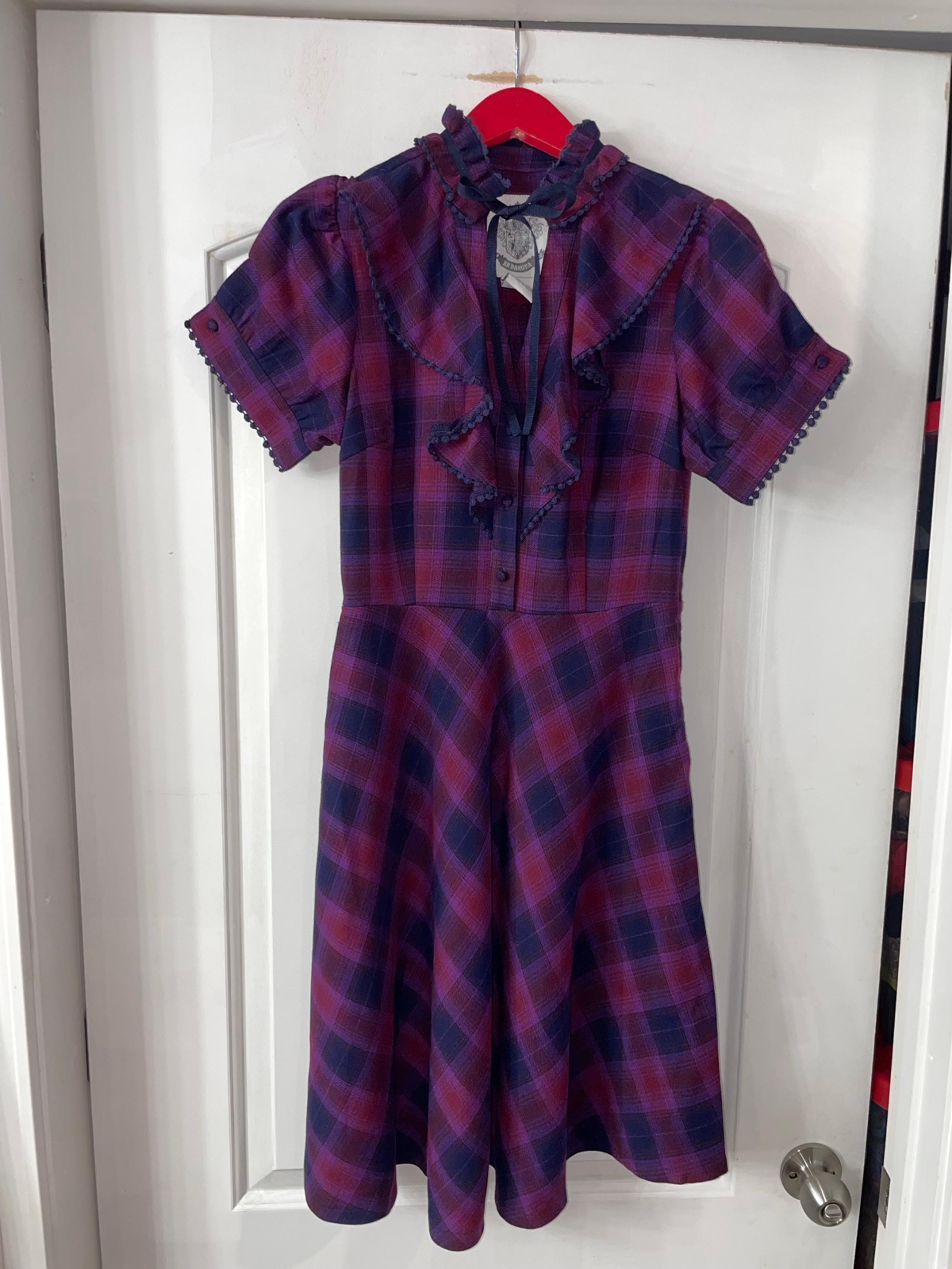 BB Dakota plaid button up mini dress size small