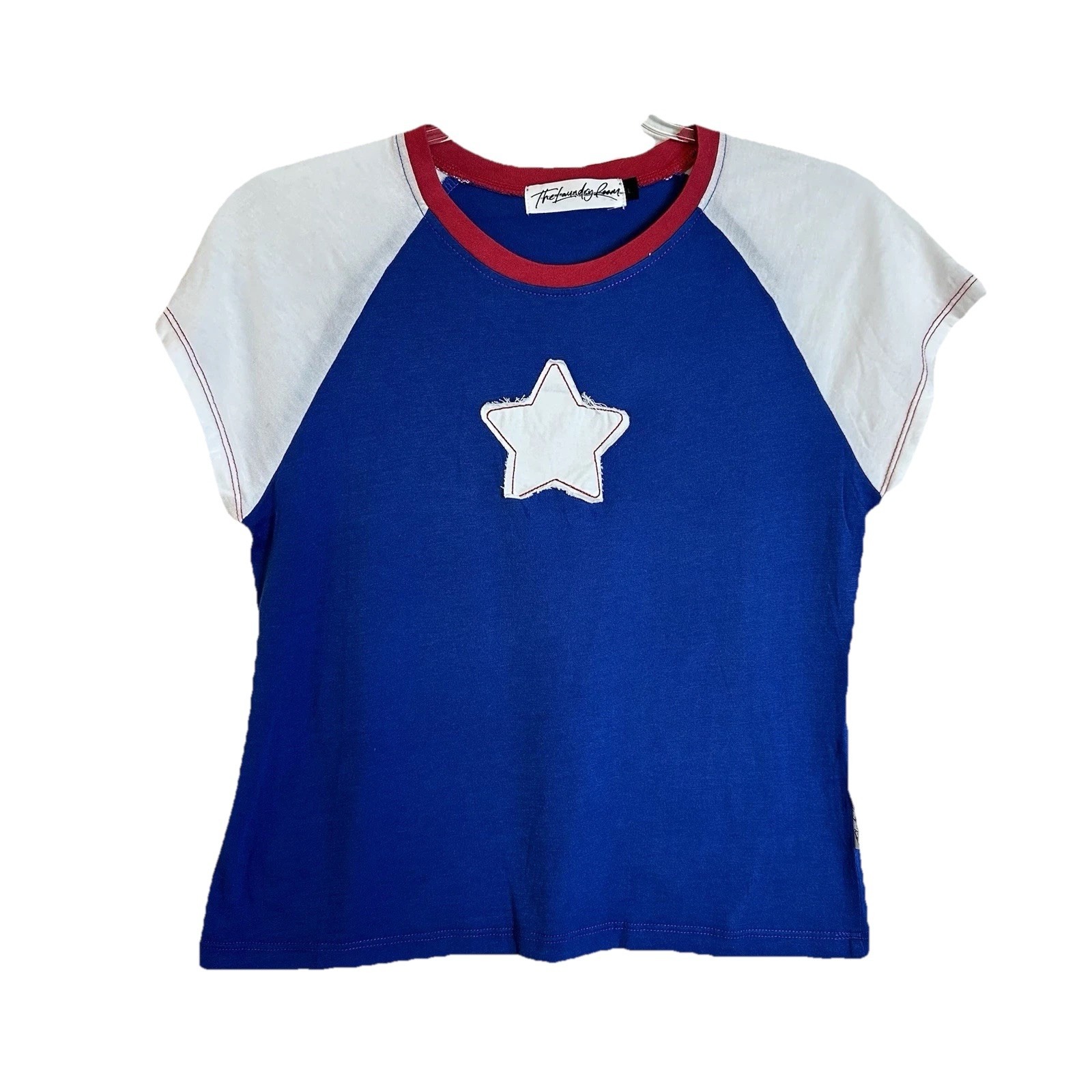 The Laundry Room Stardom - Baby Tee - Vintage Blue & White Size Large NWOT USA