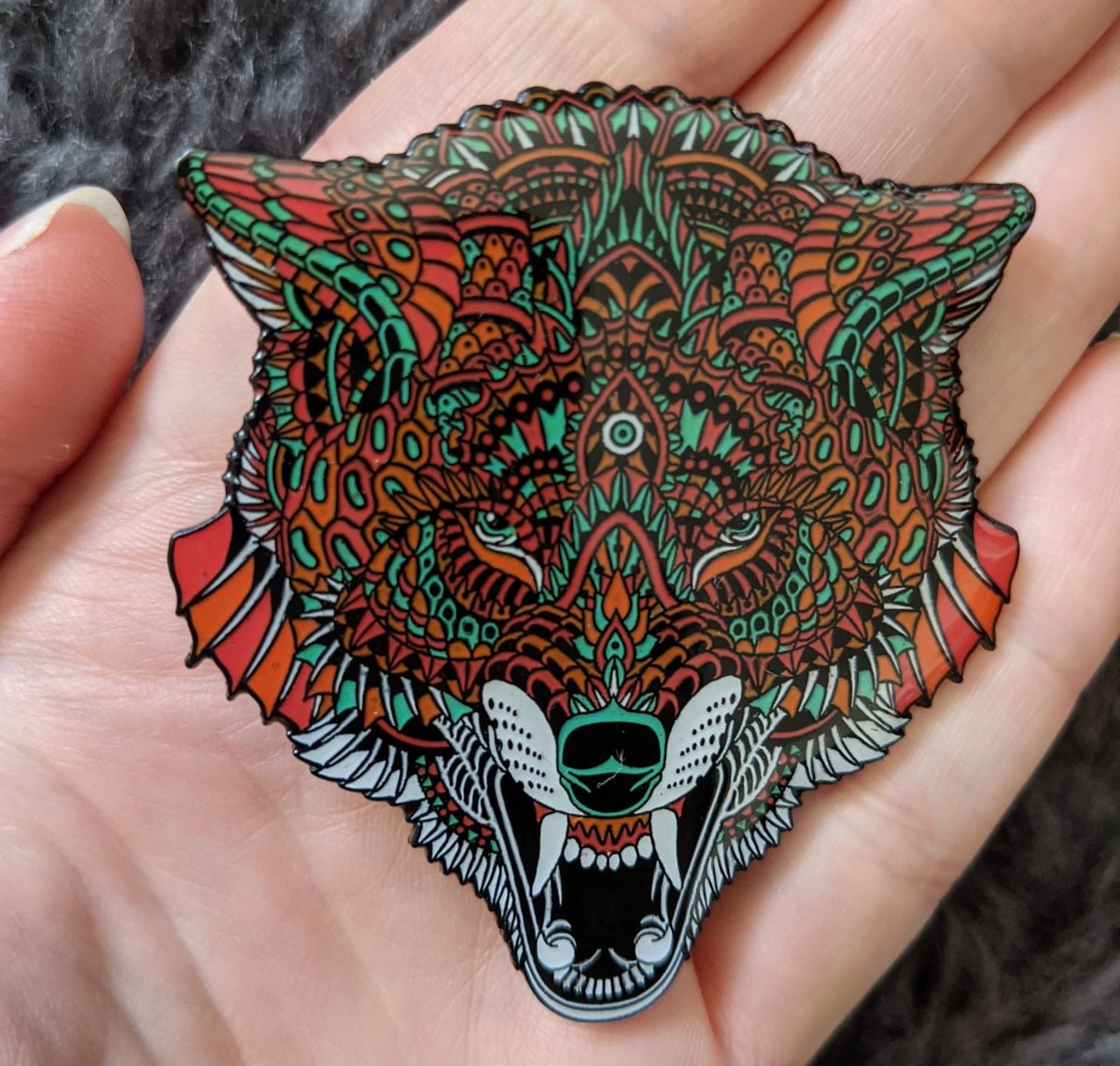Bioworkz Wolf enamel pin