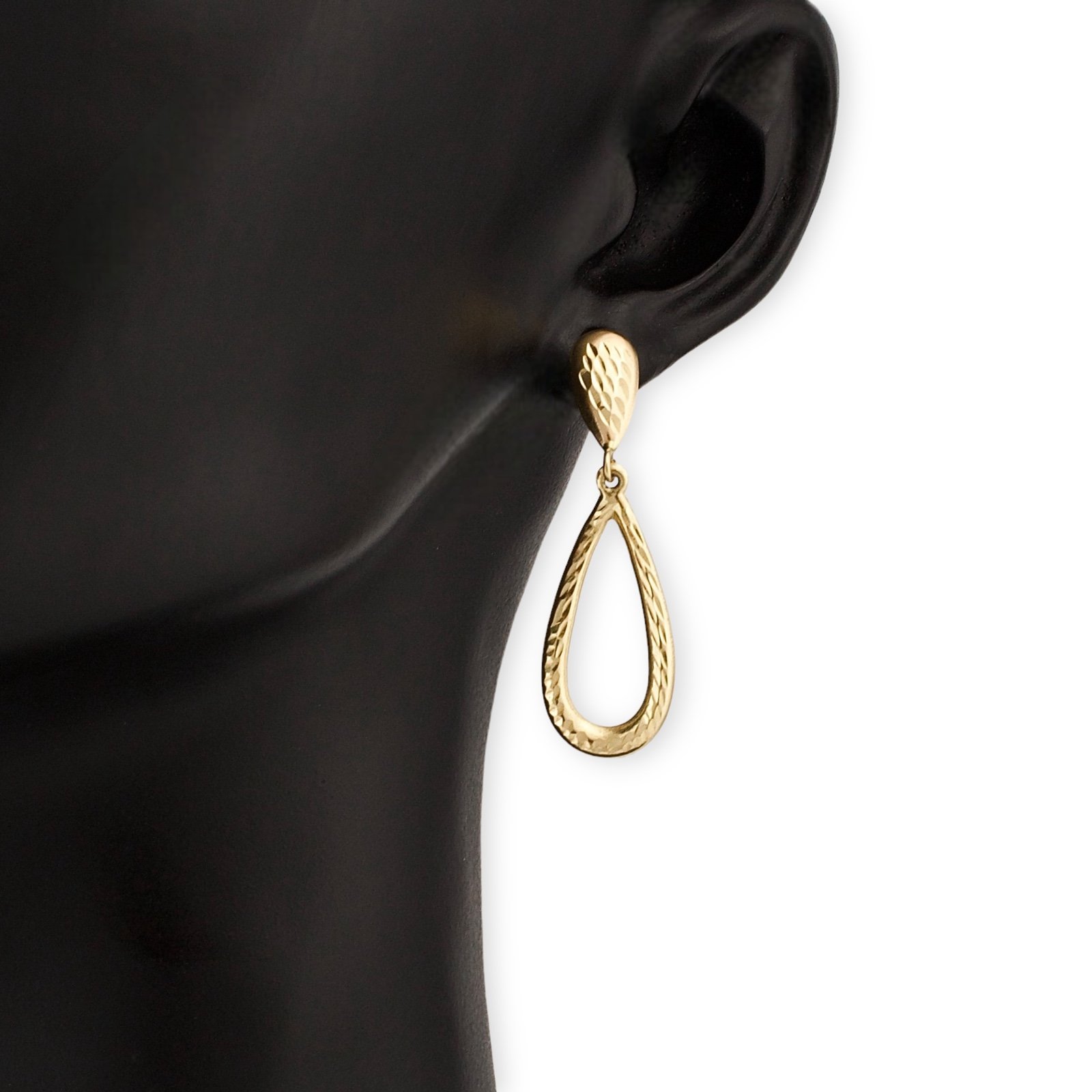 Vintage 14K Gold Long Teardrop Dangle Earring *Single Earring Only