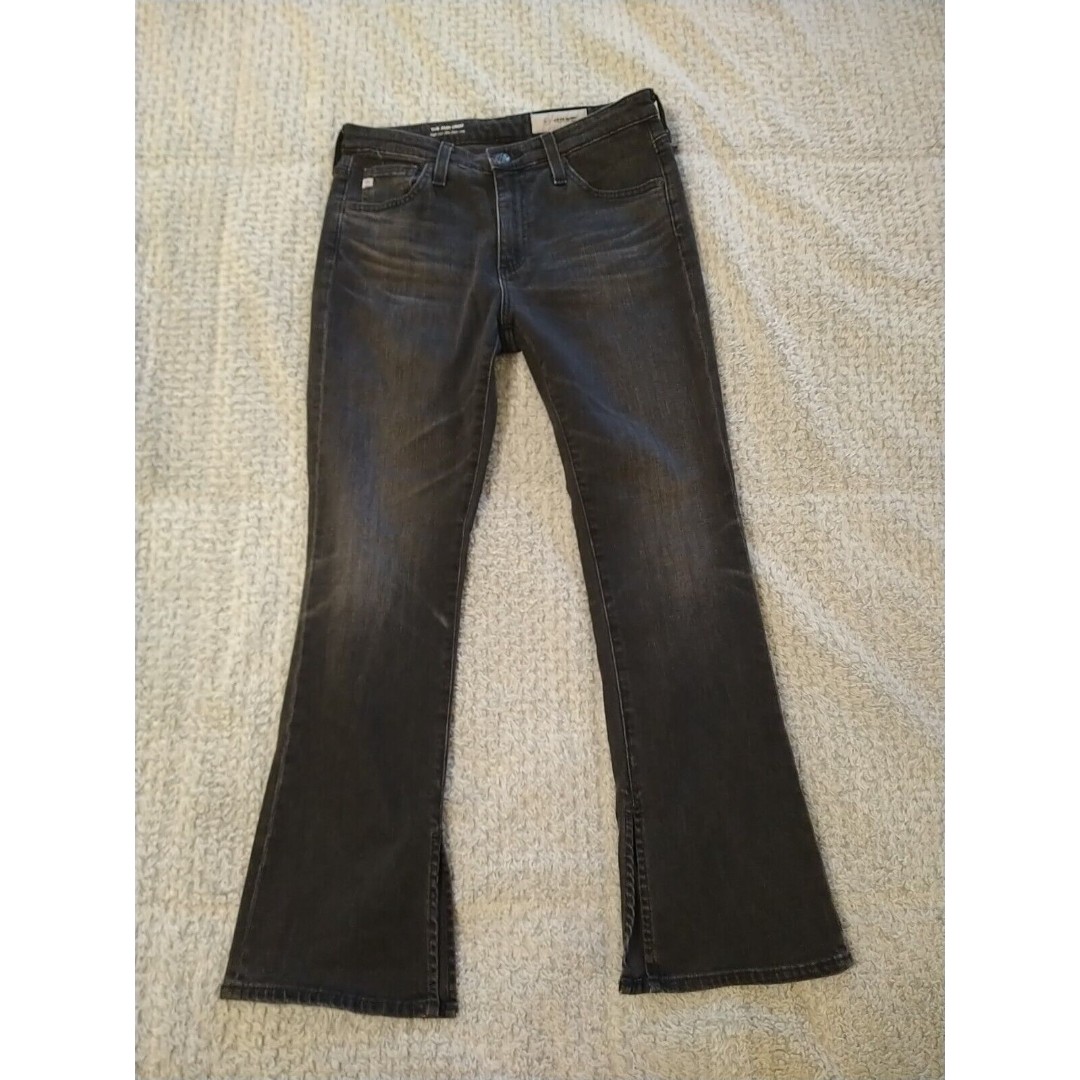 Adriana Goldschmeid The Jodi Crop High-rise Slim Flare Black Distressed 27 Jeans
