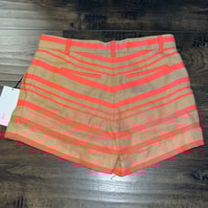 NWT Thakoon Sample - Pink/Jute Open Weave Stripe Cuffed Short
