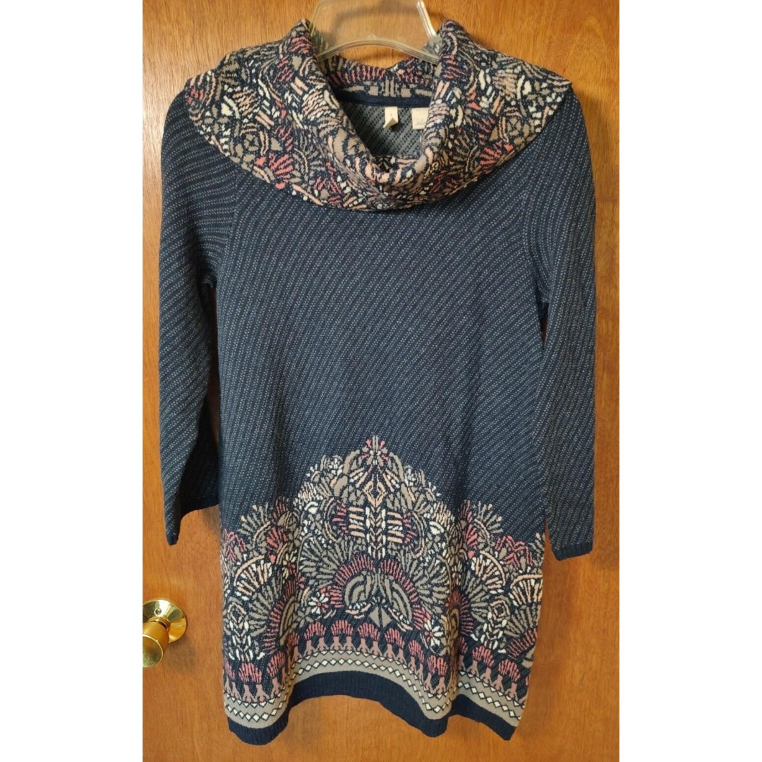 NWT Anthropologie Moth Imperial Garden sz S cowl neck sweater tunic dress