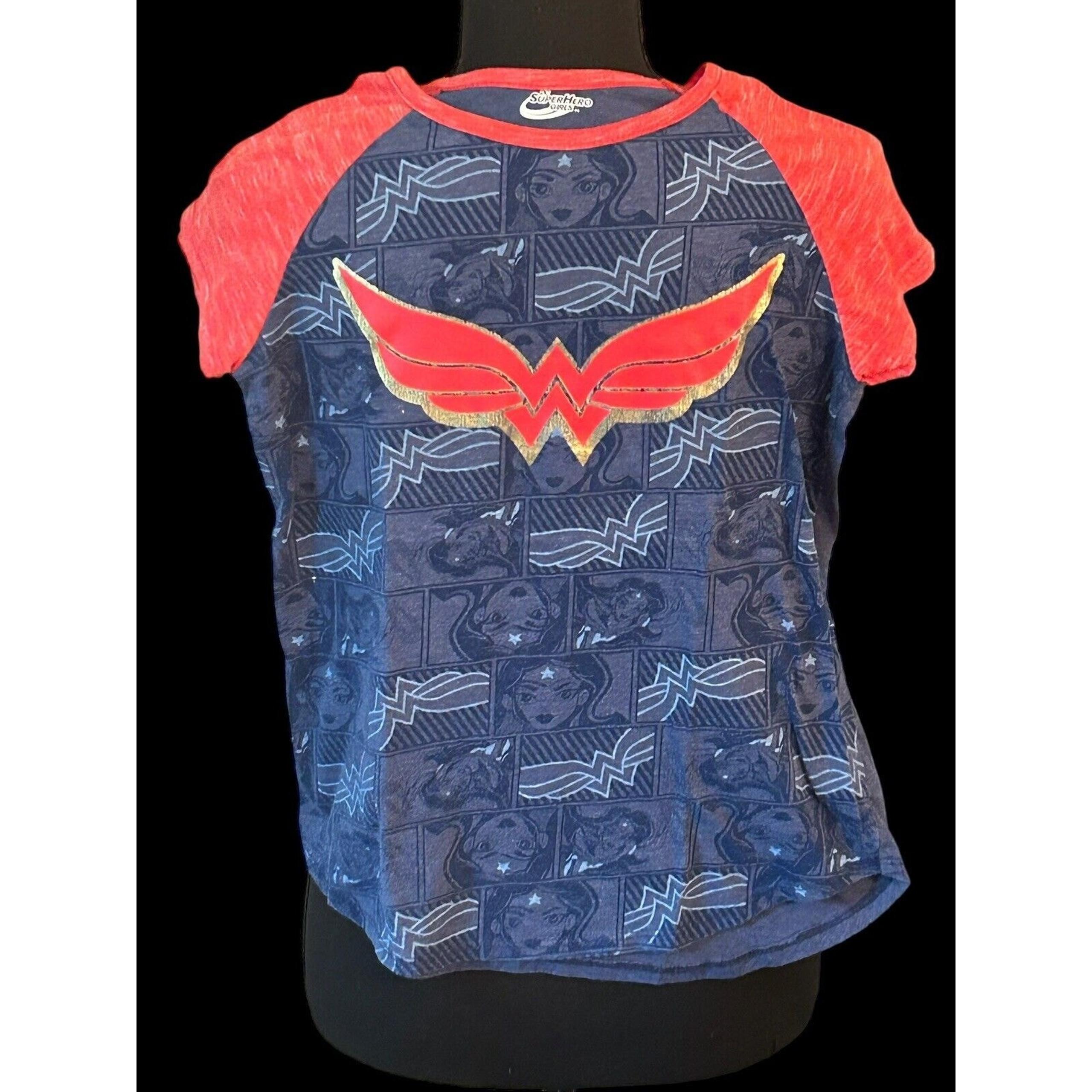 Wonder Woman Girls Short Sleeve T Shirt Large 10/12 DC SuperHero Girls