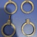 4 Vintage Art Deco Mid-Century Design Round Circle Drawer Pulls Handles K4280