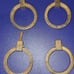 4 Vintage Art Deco Mid-Century Design Round Circle Drawer Pulls Handles K4280