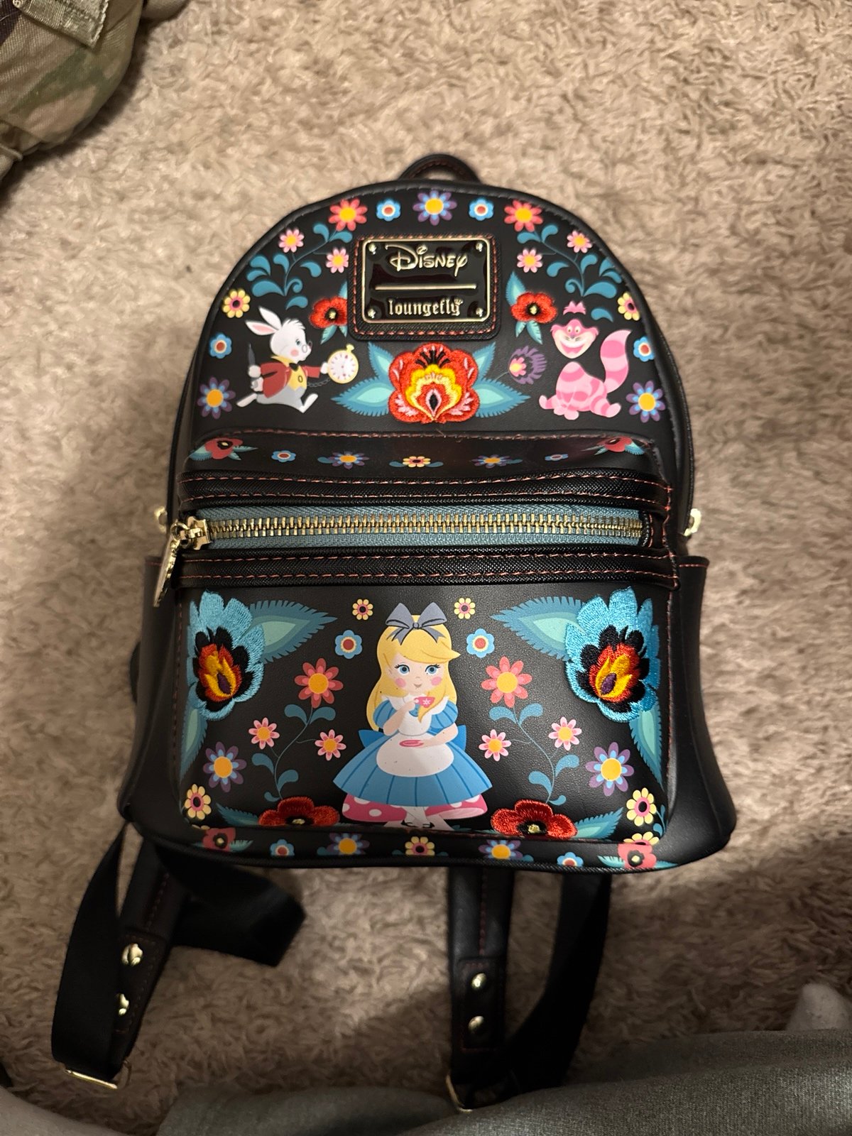 Disney Alice in wonderland Loungefly mini backpack with wallet