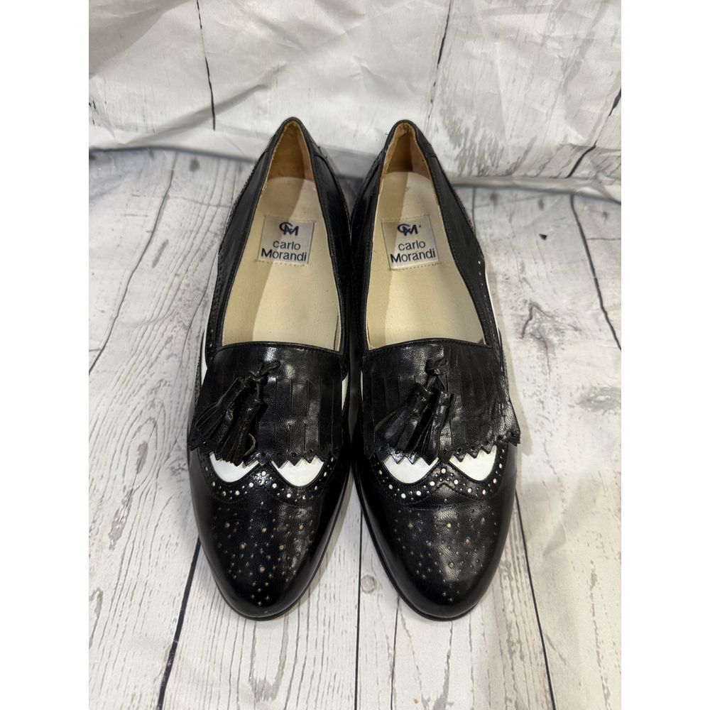 Vintage Style Black Patent Leather Tassel Loafers Wingtip Brogue Oxford Flats