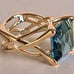 Gold-Filled Blue Zirconia Gemstone Ring, Size 7