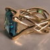 Gold-Filled Blue Zirconia Gemstone Ring, Size 7