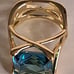 Gold-Filled Blue Zirconia Gemstone Ring, Size 7