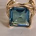 Gold-Filled Blue Zirconia Gemstone Ring, Size 7
