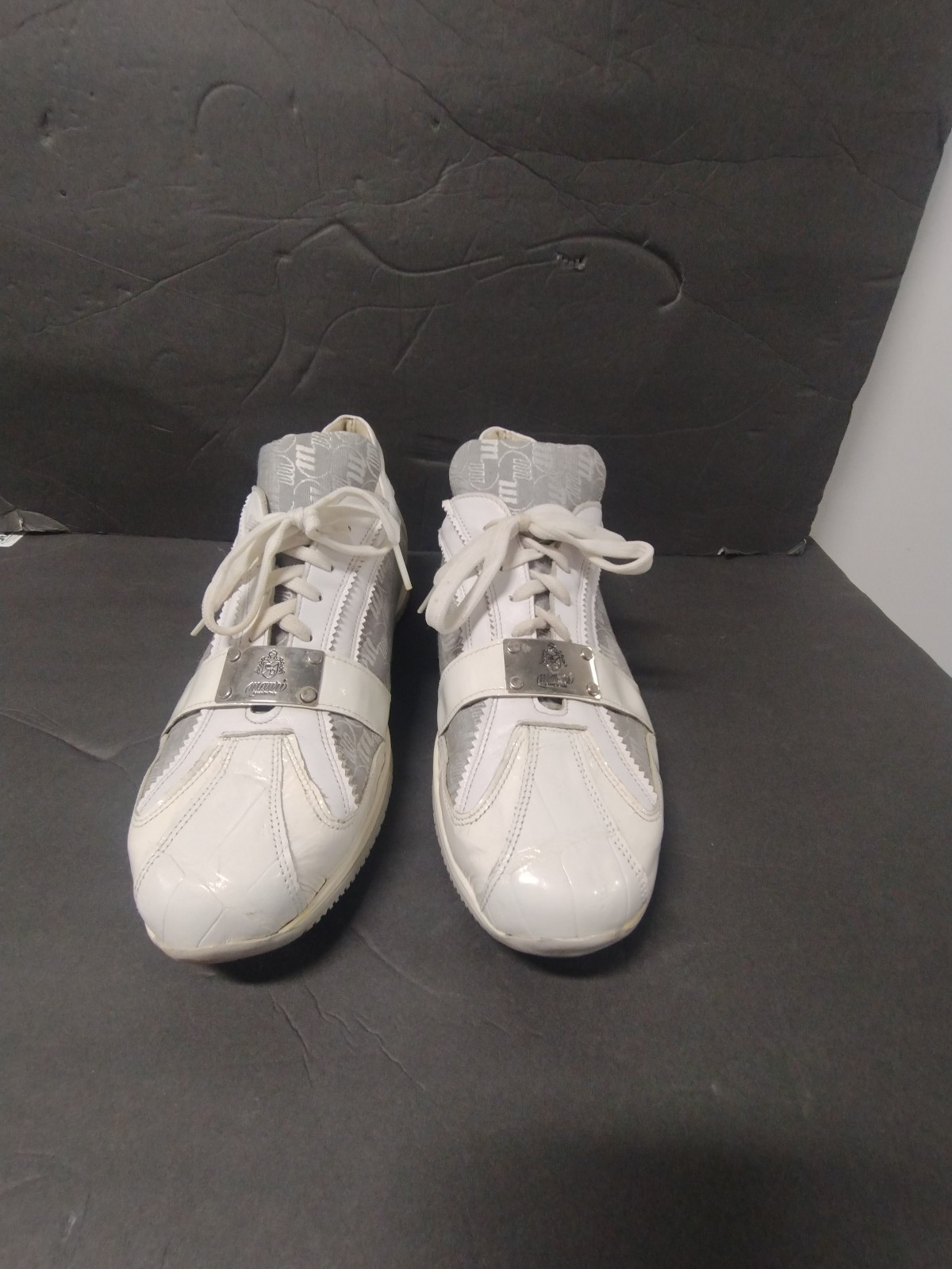 Mauri "Gloss" 8840 White / Acre Raindrops Genuine Crocodile  Patent Nappa SZ 12