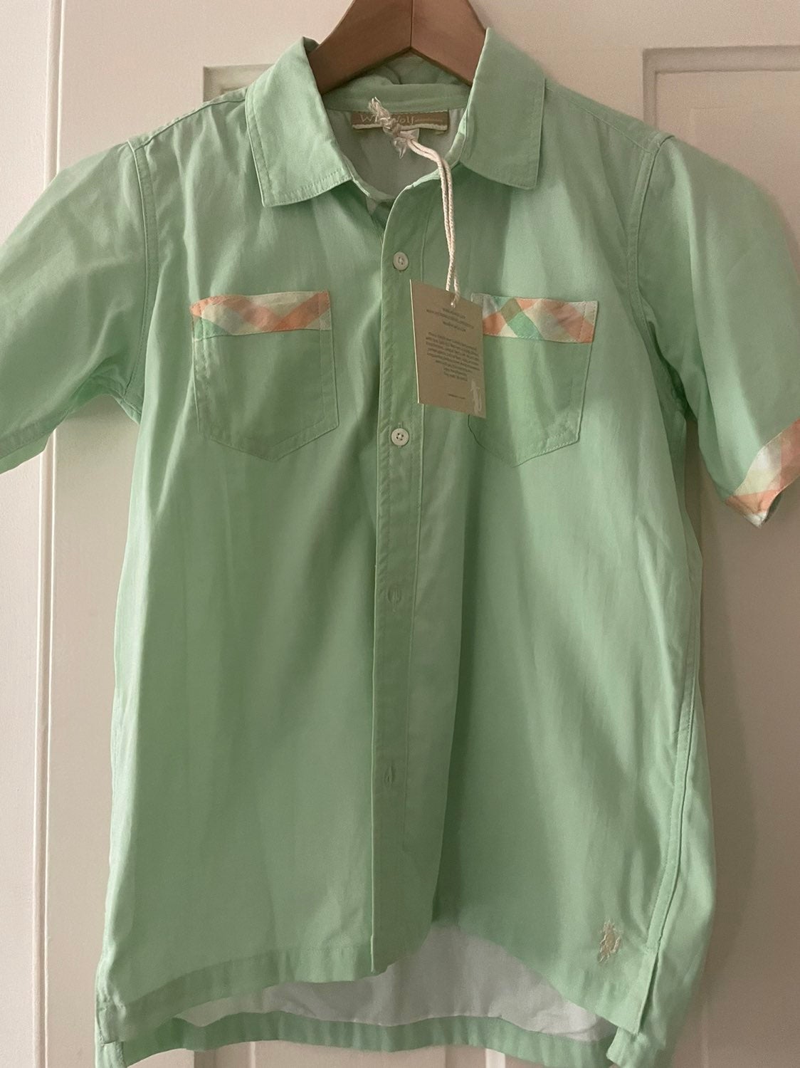 well dressed wolf mint pre irder boy shirt size 14, nwt