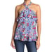Parker Lilac Sevilla Floral Halter Ruffle Sleeveless Casual Summer Shirt Size L