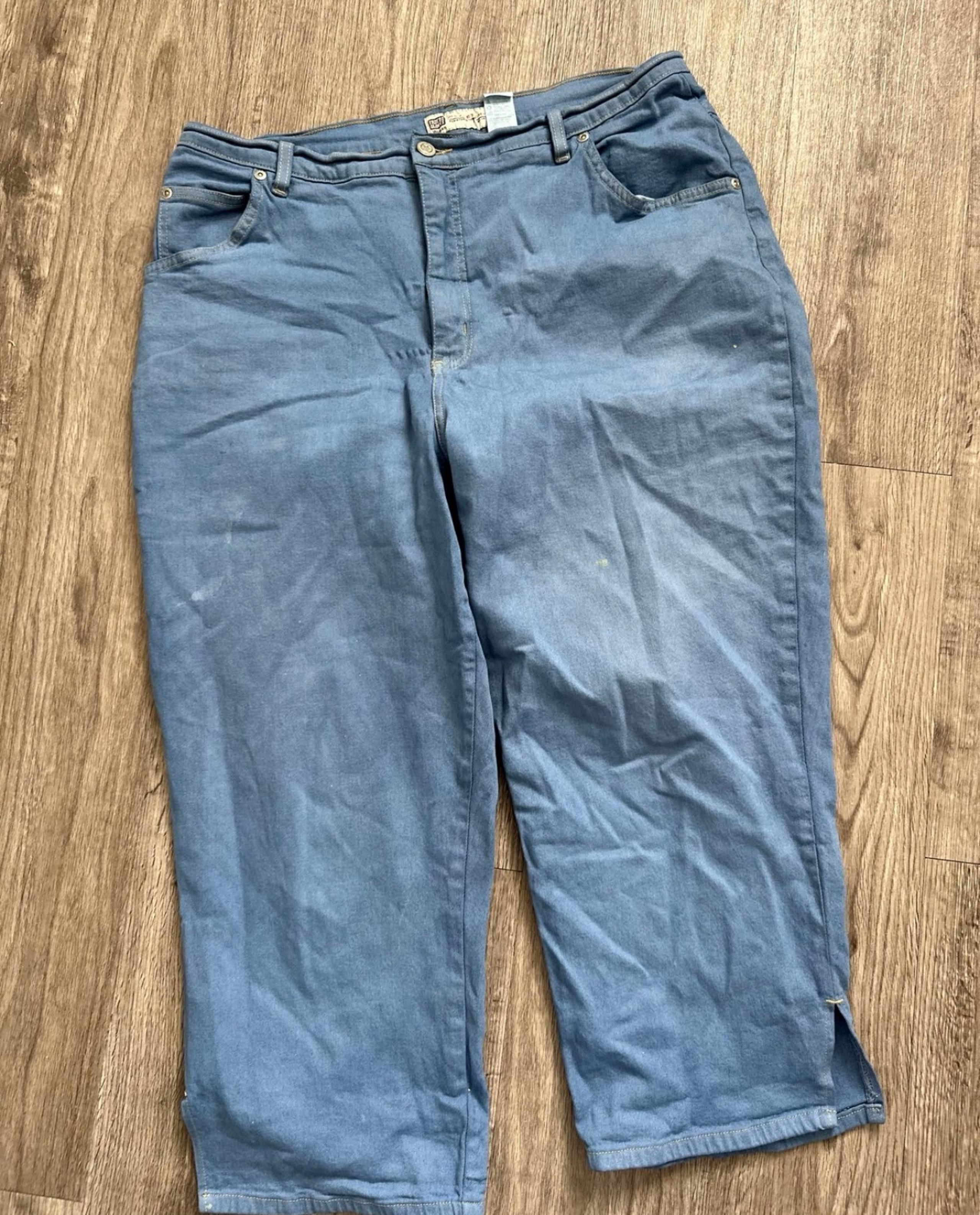 FADED GLORY WOMEN CASUAL LOUNGE BLUE JEANS CAPRI PANTS SPRING SUMMER 18