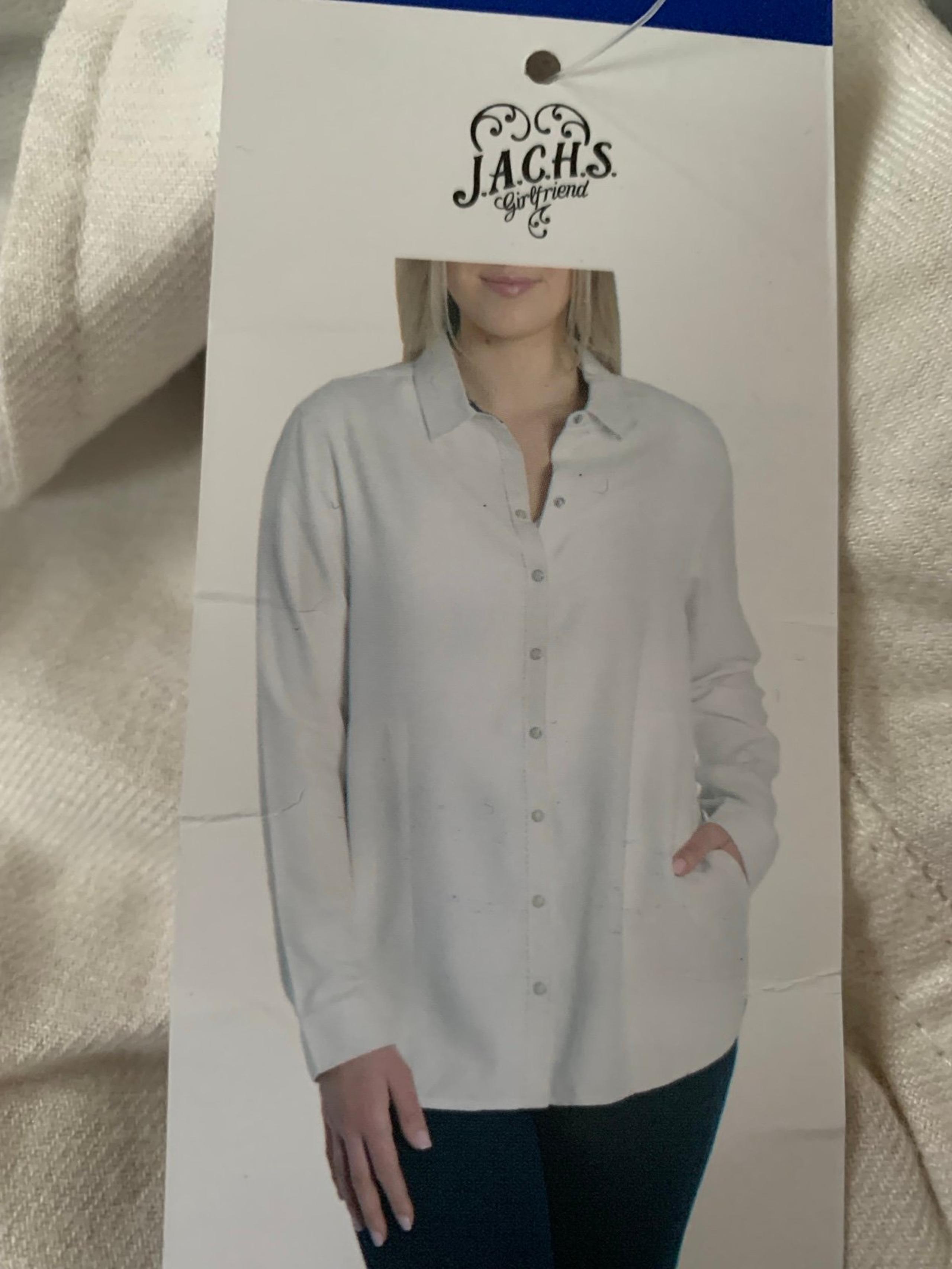 New JACHS Girlfriend Cream Button Down Shirt Sizes Large