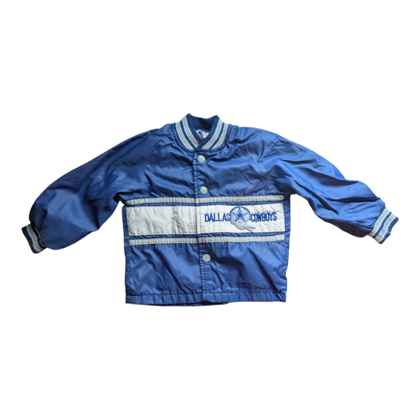 Vintage Baby NFL Dallas Cowboys Stahl Urban Lined Satin Jacket Toddler Size 3T