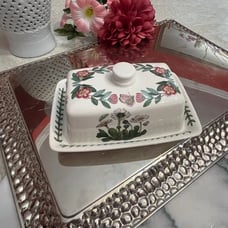 VTG Portmeirion Botanic Garden Half Pound Covered Butter Dish Britain 1972
