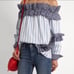 MSGM ruffled off the shoulder top
