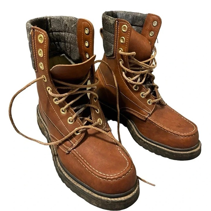 Vintage Charterhouse Lace Up Leather Brown Work Boots Size 8.5