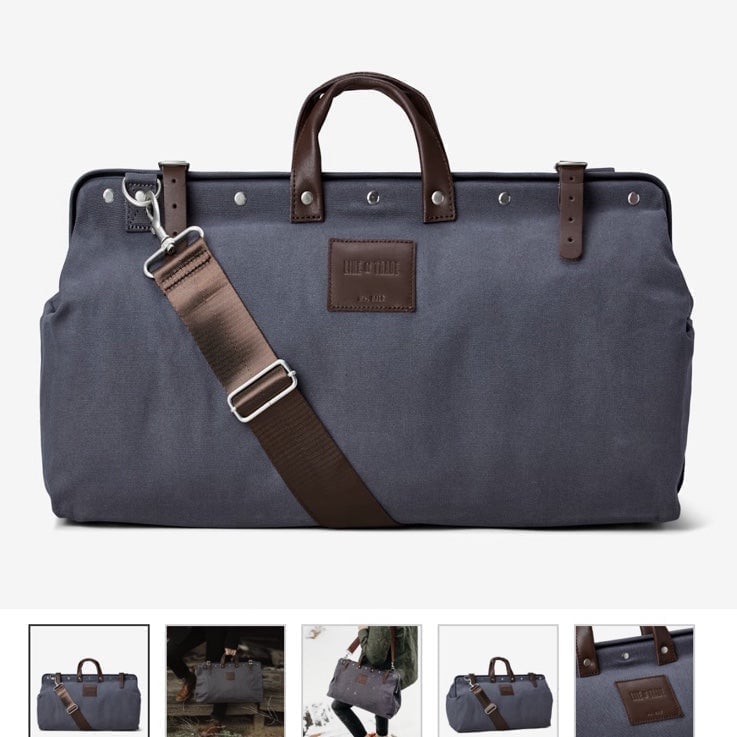 Line of trade canvas weekender bag gray duffel