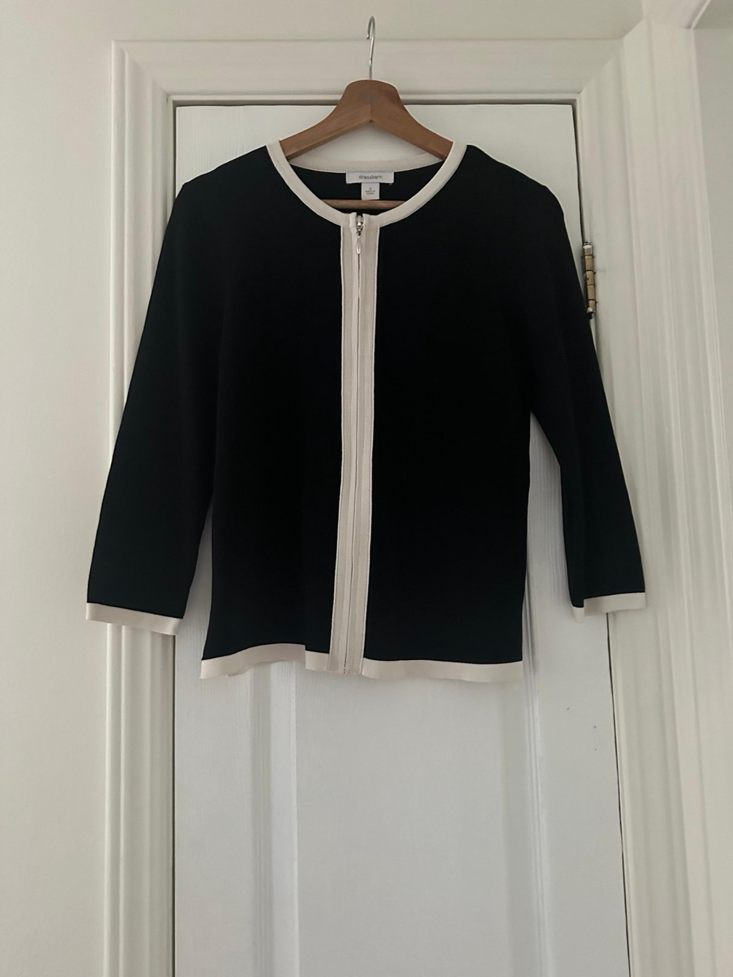dressbarn black Zip Up Cardigan-S
