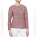 Tory Burch Cream & Pink Striped Nubby Knit Sweatshirt
