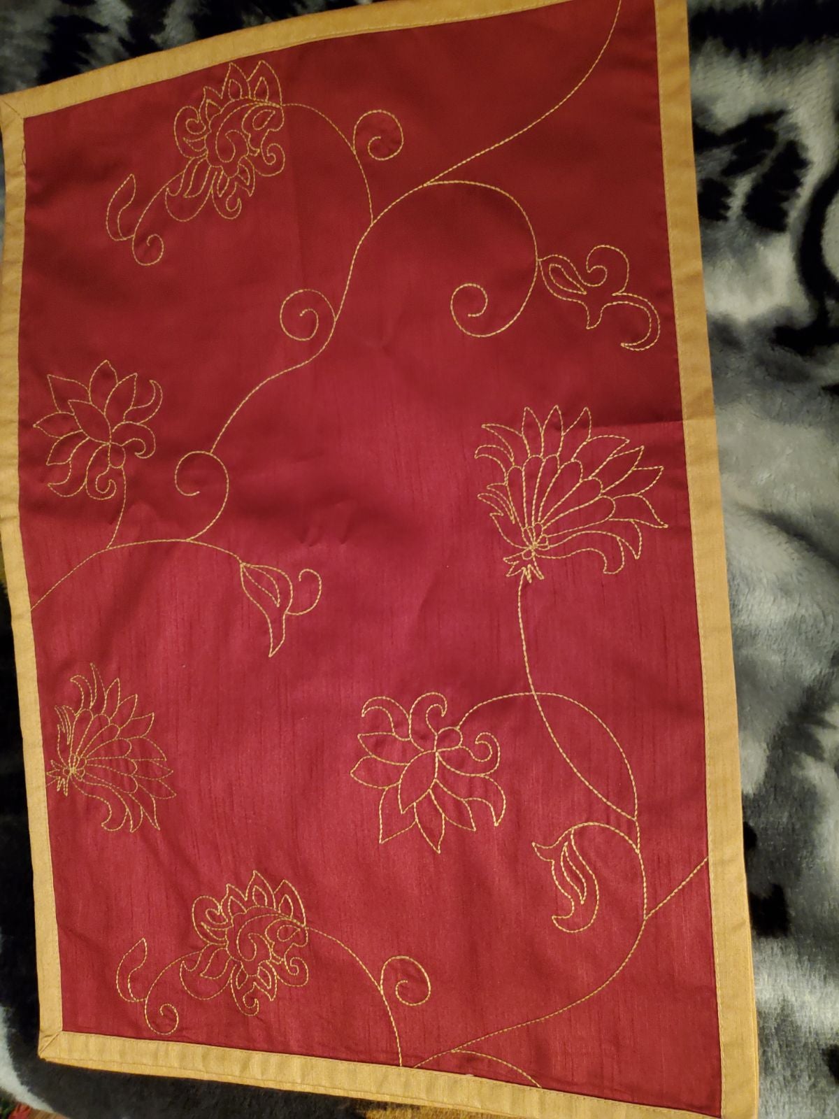 India Silky Embroidered Table Placements
