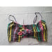 AFRM Women Rainbow Stripe Smocked Back Tie Front Plunge Neck Halter CropTop (SP)