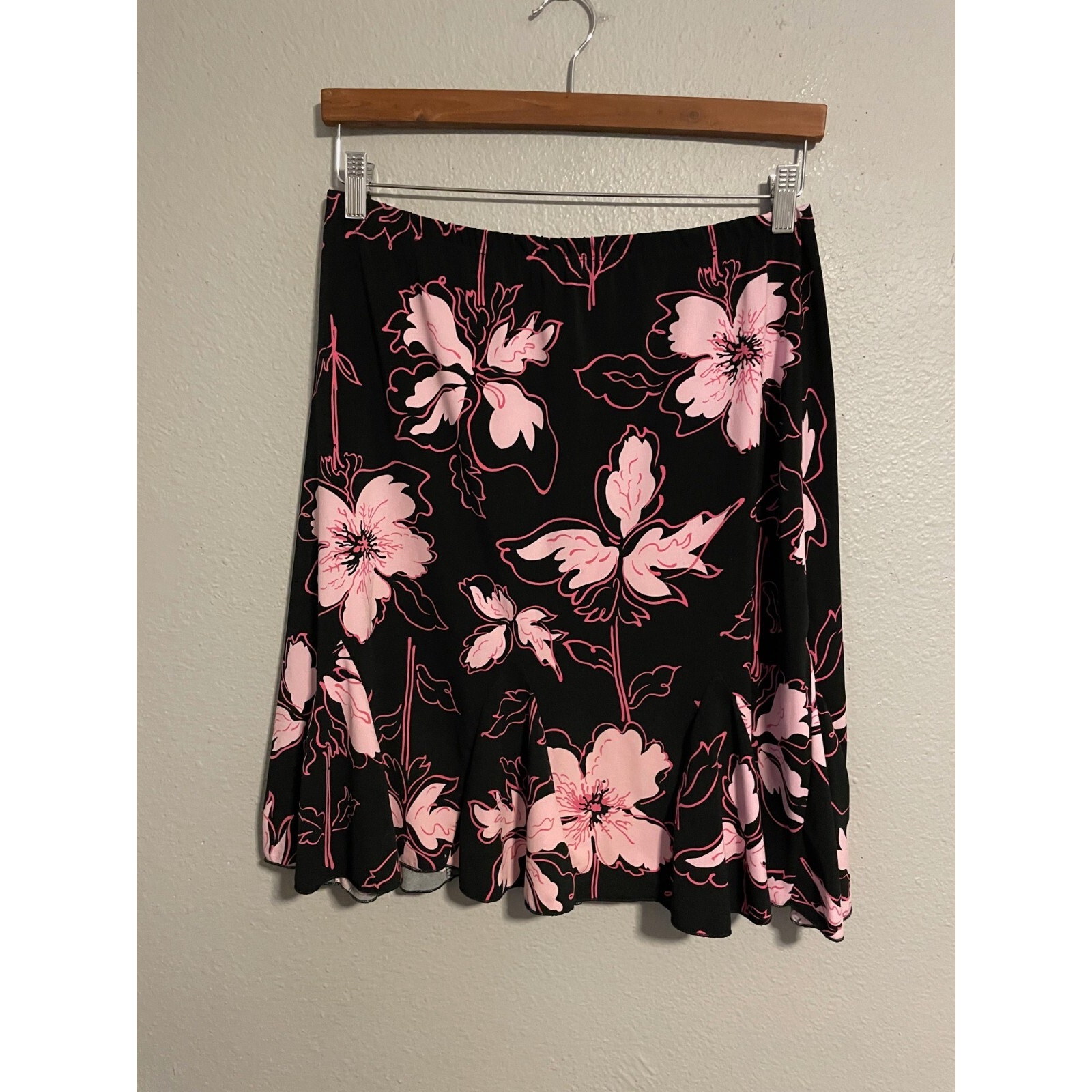 Vintage Worthington Womens Skirt Large Floral Pull On Pleated Fairy Grunge Y2K