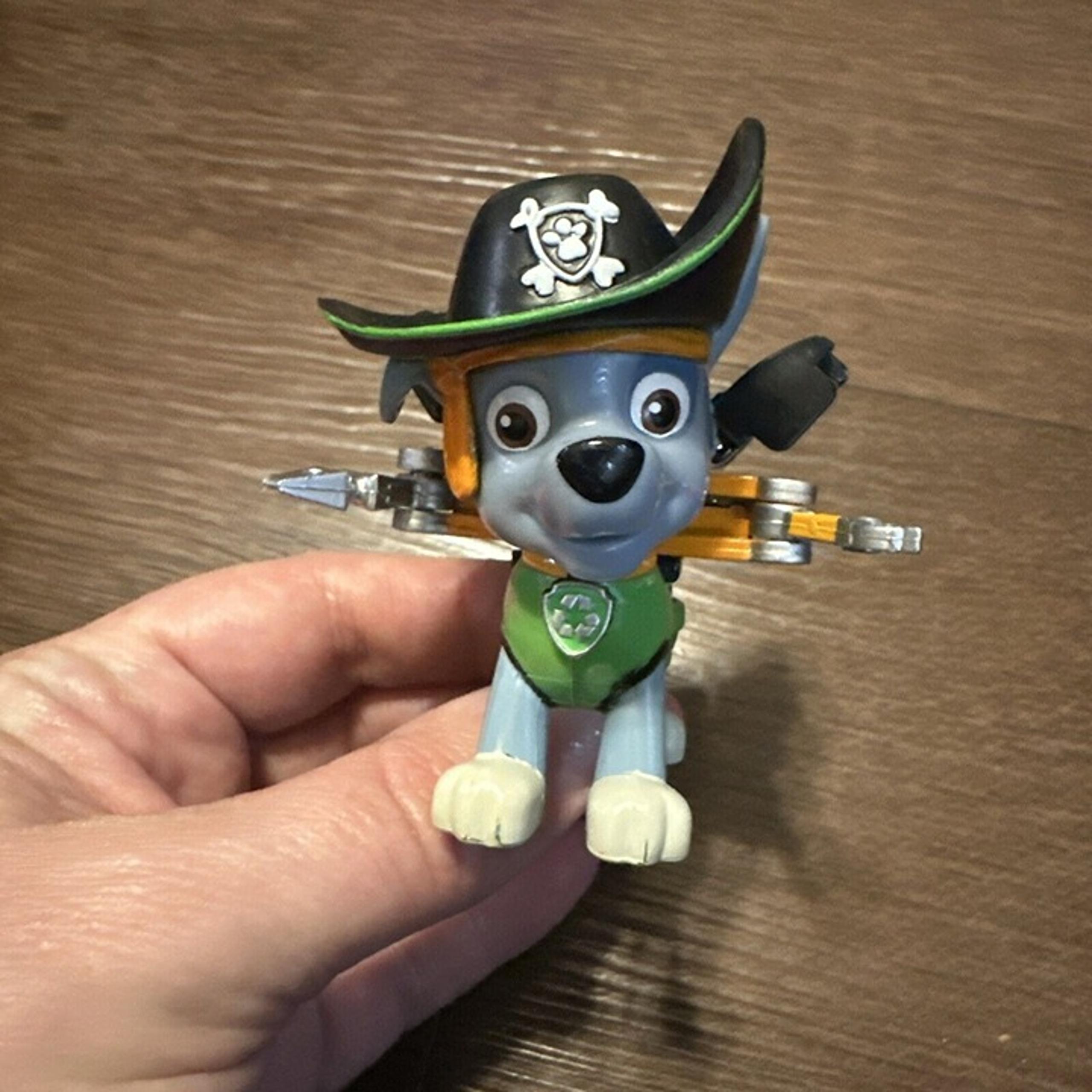 PAW PATROL Pirate Pup Action Figure ROCKY Collectible Pup HTF Green Dog EUC